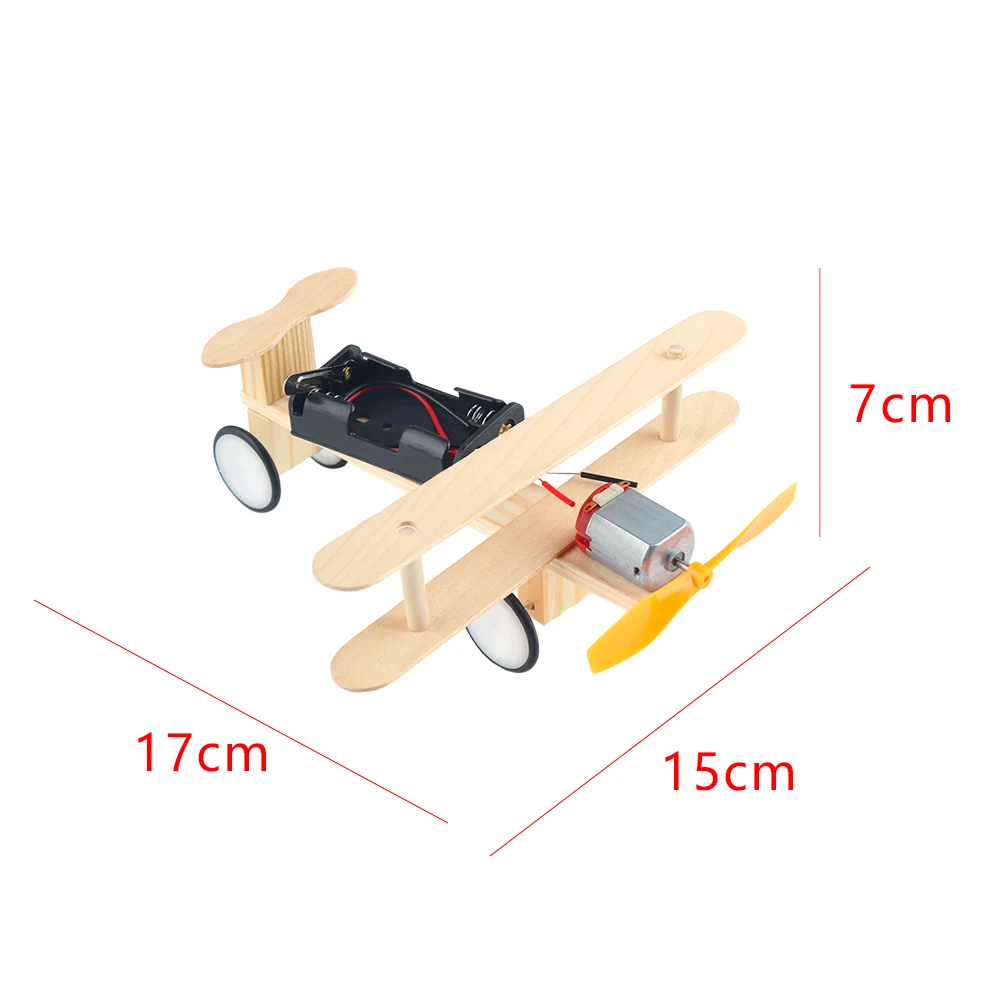 Творческий Деревянный DIY ветер мощность Электрический Glide плоскости Модель комплект физической научные эксперименты инструмент Дошкольное развива