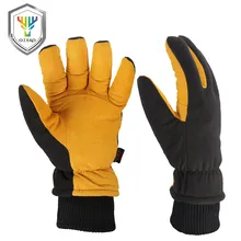 Ozero лыжные перчатки из натуральной оленьей кожи для спорта на открытом воздухе теплые лыжные и флисовые зимние ветрозащитные спортивные перчатки для мужчин и женщин 8008