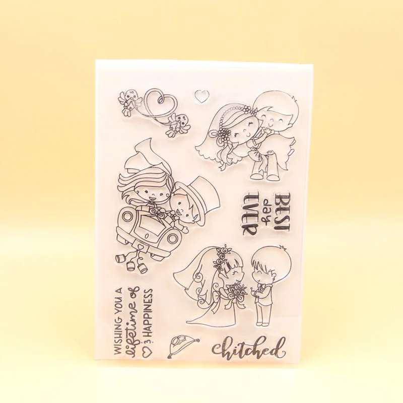 

KLJUYP Wedding Transparent Clear Silicone Stamp/Seal for DIY scrapbooking/photo album Decorative clear stamp sheets