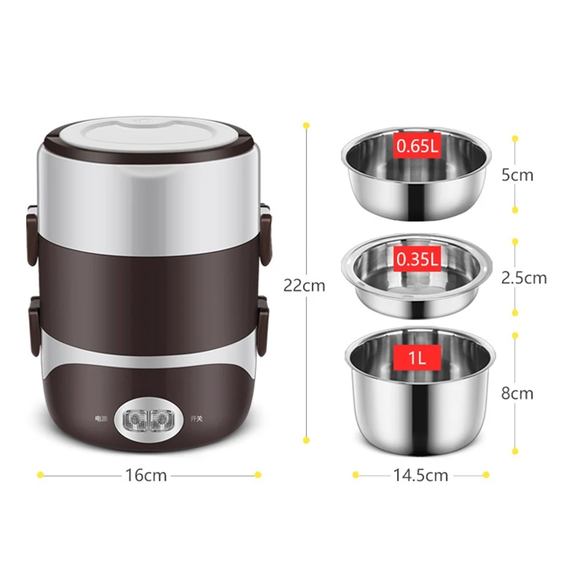 DMWD 3 Слои 2L многофункциональный мини риса Плита 220V Портативный Еда нагреватель Электрический Коробки для обедов Egges отпариватель для офиса