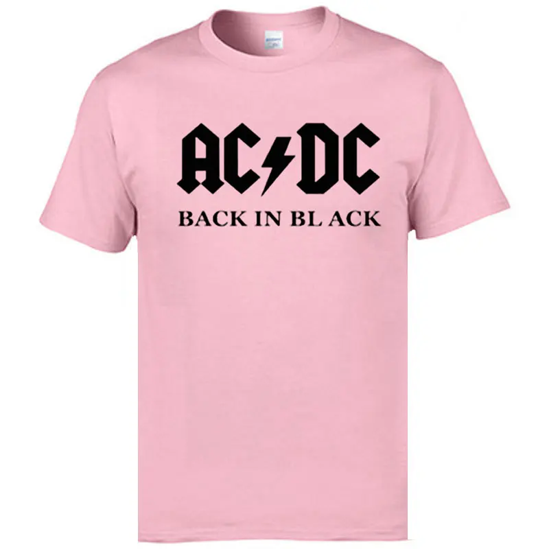 BAIJOE новые мужские женские футболки AC/DC бренд рок графический принт Повседневная футболка с круглым вырезом хлопок хип-хоп короткий рукав мужская футболка s - Цвет: pink and black