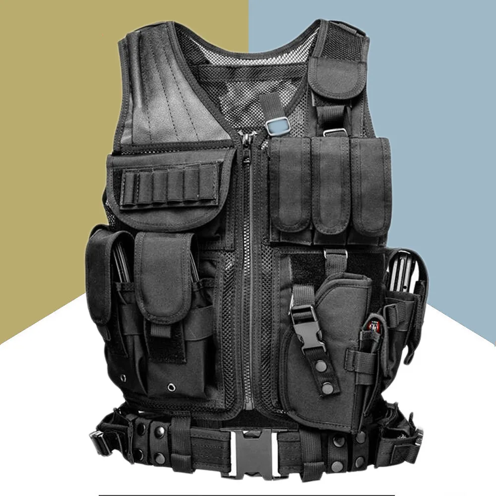 

Quality Tactical vest security outdoor training combat CS field protection vest For Paintball Game SWAT Team