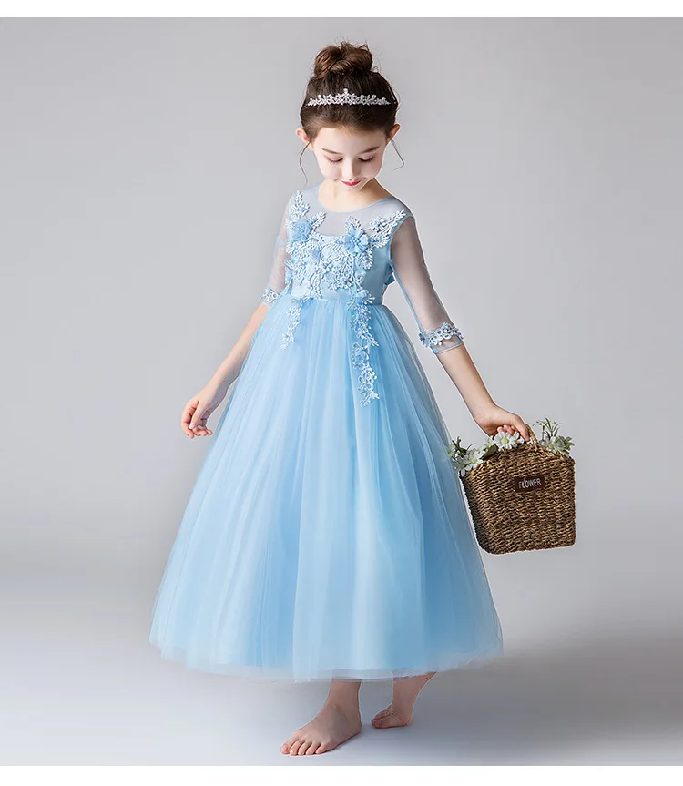 Великолепное платье с блестками и цветочным узором для маленьких девочек; Детские праздничные Платья с цветочным принтом; одежда принцессы с юбкой-пачкой для маленьких детей; От 6 до 13 лет