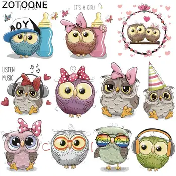 Термопереводные нашивки ZOTOONE с изображением совы для одежды, наклейка «сделай сам», Симпатичные термопереводные ТЕРМОколготки с надписью «...