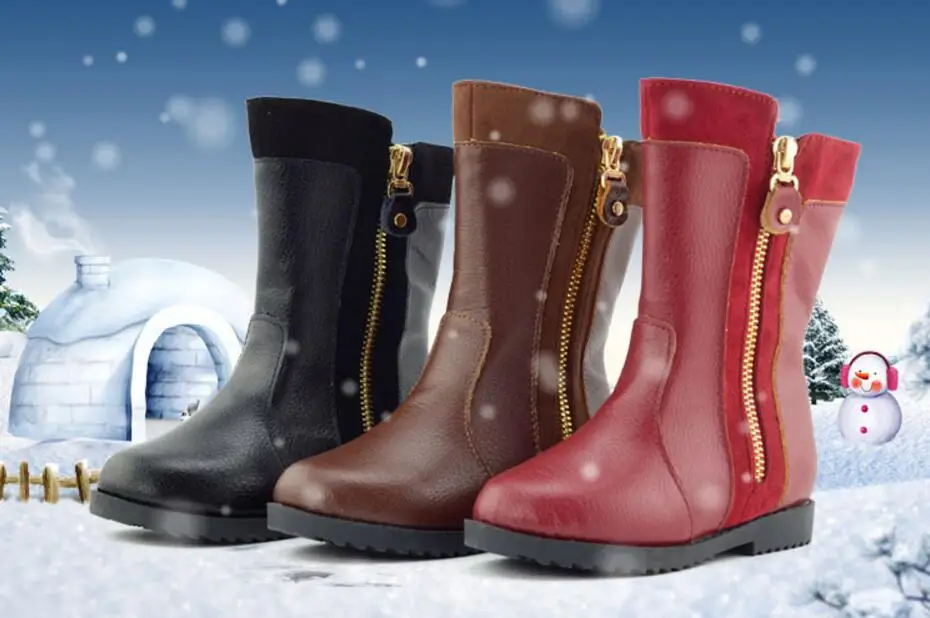 Girl knee high snow boots-11