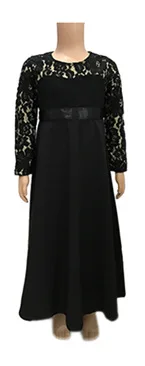 Новые платья для мамы и дочки в мусульманском стиле; платье для мамы и дочки; кружевное платье; Качественные халаты в мусульманском стиле Рамадан; Семейные комплекты одежды - Цвет: girl 3