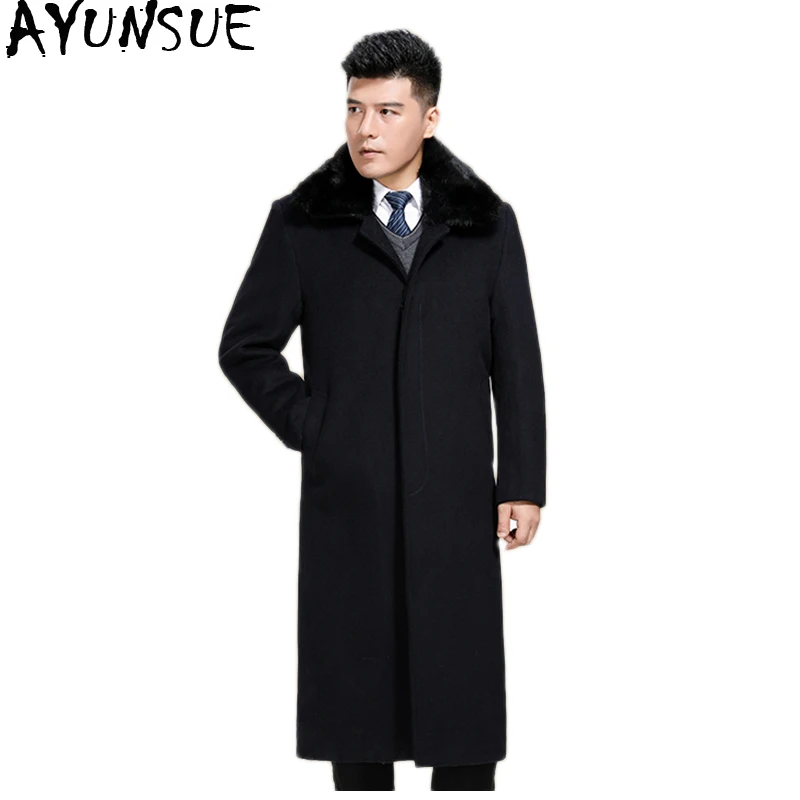 Aliexpress.com : Buy AYUNSUE Long Wool Coat Man Business Jacket Winter ...