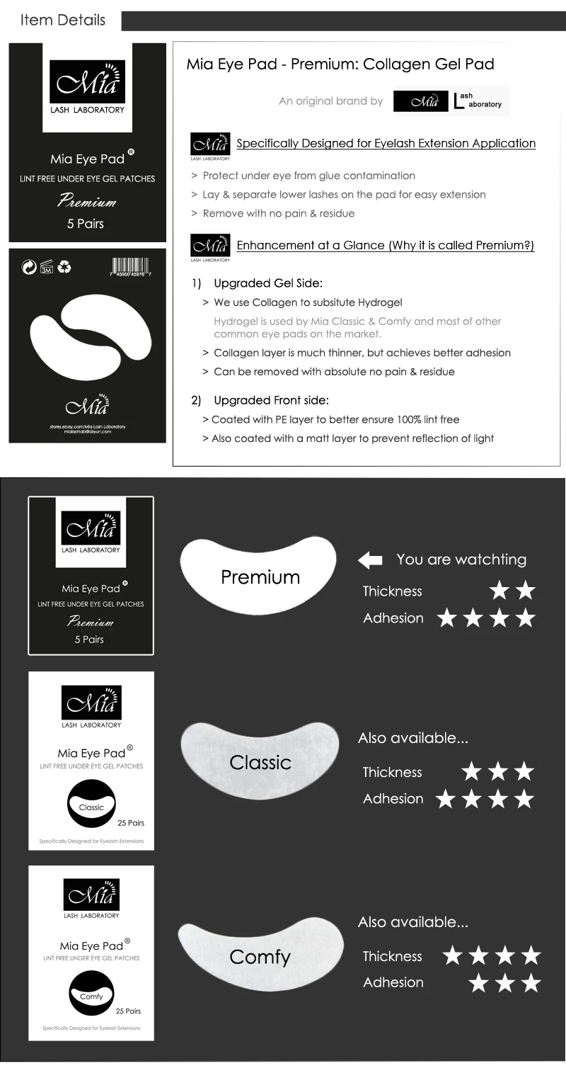 Pares de Luxo Extensão dos Cílios Gel de Colágeno sob Eye Premium Almofadas Olho Patch 5 4 5 pares de Luxo Premium Extensão Dos