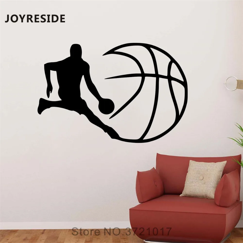 JOYRESIDE Sports Wall Basketball Team Decals Vinyl Sticker Basketball