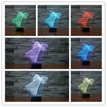 2017 Beautiful 3D Small Bowknot Bell Lamp USB LED Night Lights with Multi-colors Changing Christmas Kid Toy Gift Household Decor