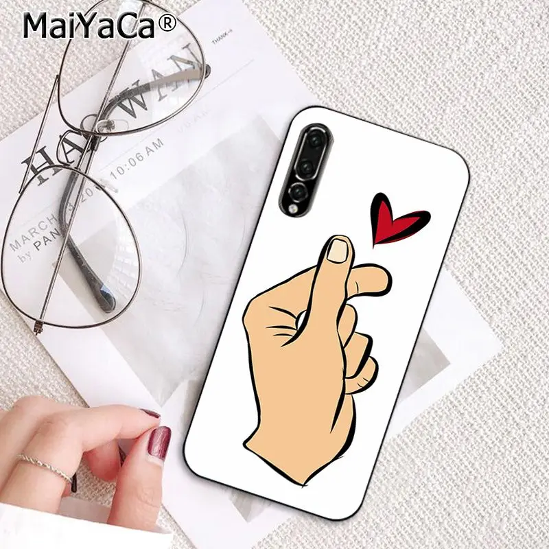 Love on the finger kpop heart  