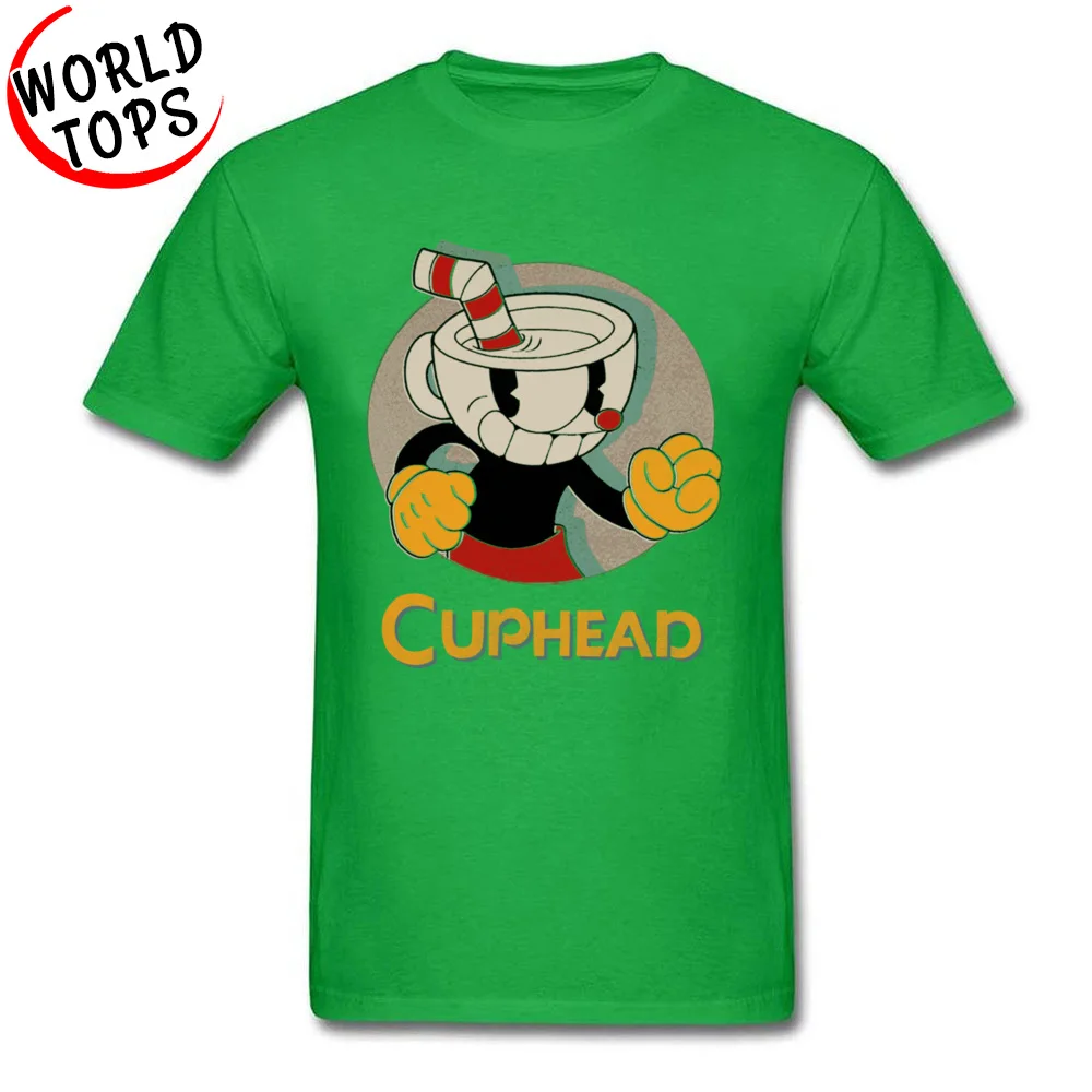 Summer Cuphead Fists Young T-shirts Coupons Summer/Autumn Short Sleeve Round Neck 100% Cotton Fabric Tops Tees Tops Shirts Cuphead Fists green