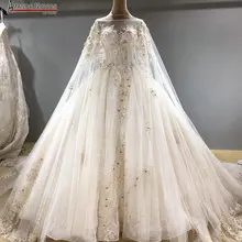 Robe de mariage кружевное свадебное платье с рукавами-крылышками, аппликация из цветов