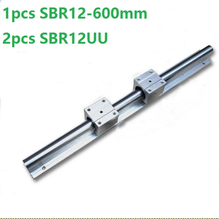 

1pcs SBR12 - 600mm support guide linear rail + 2pcs SBR12UU blocks open type for cnc router parts