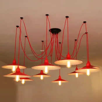 

NEW Vintage Iron Led Pendant Light Industrial Loft Retro Droplight Restaurant American Country Style Hanging Lamp E27 ZDD0062