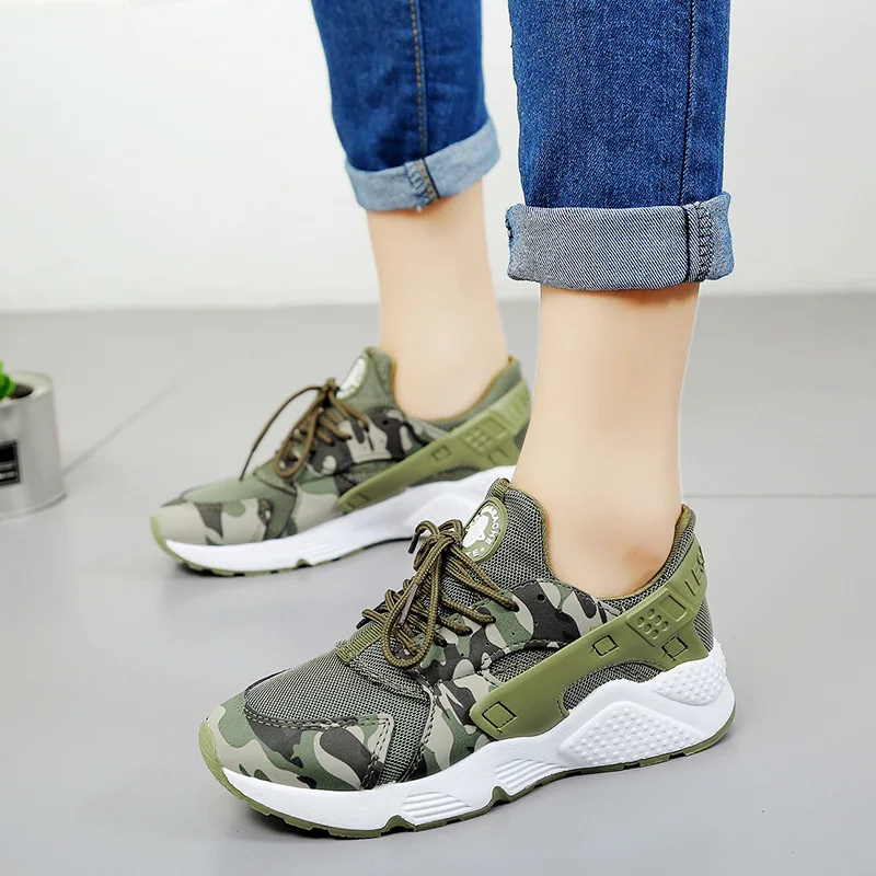 

ZENVBNV Fashion Trainers Sneakers Women Casual Shoes Air Mesh Army Green Camouflage Shoes Woman Tenis Feminino Zapatos Mujer