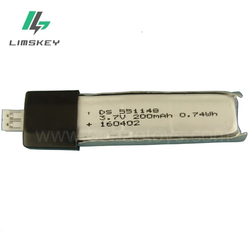 30pcs/lot 3.7V 200mAH 15C Remote control helicopter remote control aircraft lithium battery discharge Weili V911 551148