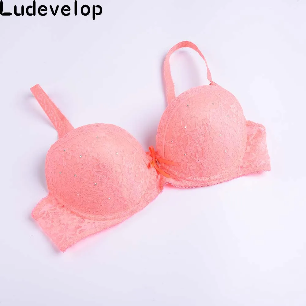 ARTDEWRED Floral Lace Bras For Women Pink Bow Brassiere Plus Size