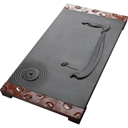 

Natural Wujinshi tea tray Kung Fu tea-set ebony tea table The whole drainage Trays Home High grade Wujin Stone Tray tea gift