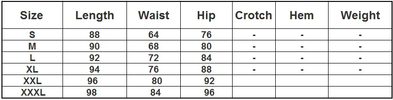 size chart