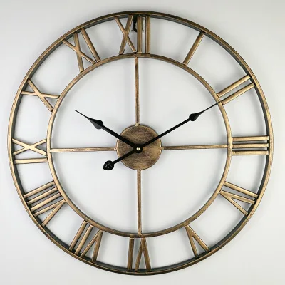 Северная Европа краткие креативные настенные часы с римскими цифрами Ретро железные часы антикварные Klok горячая Распродажа настенные часы для украшения дома