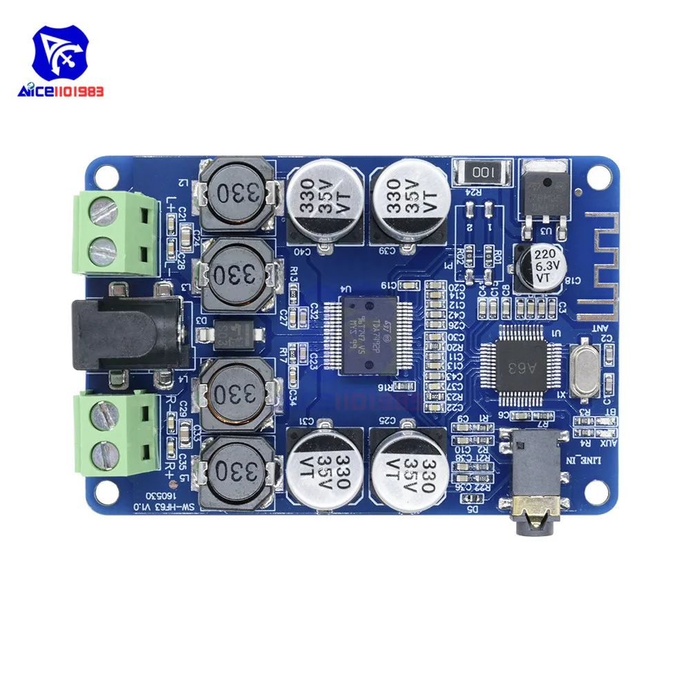 TDA7492P Bluetooth 4,0 V4.0 V2.1 Аудио приемник усилитель плата модуль с AUX интерфейсом 2*25 Вт привод динамик AUX интерфейс