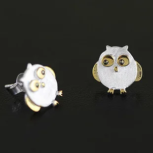 

925 Sterling Silver Jewelry 925 Sterling Silver Owl Earrings For Women Statement Earrings Pendientes Brincos