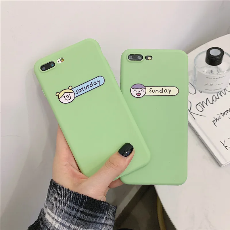 

FASHIONC cartoon couples phone case for iphone XS Max XR X case for iphone 6 6s 7 8 plus cover cute painting soft matte Cases