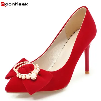 

MoonMeek 2020 pointed toe pumps women shoes extreme high heels platform shoes slip on dress thin heel party wedding shoes