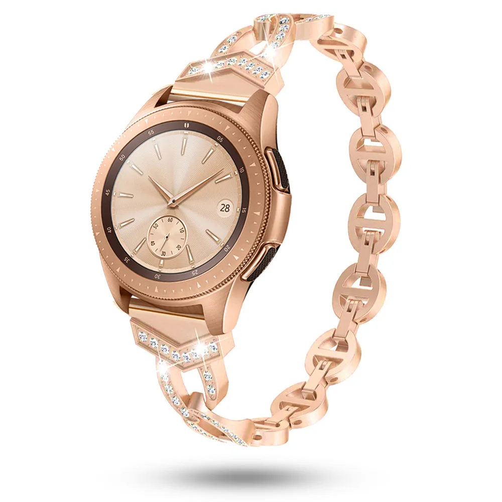 

Women Diamond Bracelet for Samsung Galaxy Watch 46/42mm/Active Band for Samsung Gear S3 Quick Release Strap Metal Wrist Belt