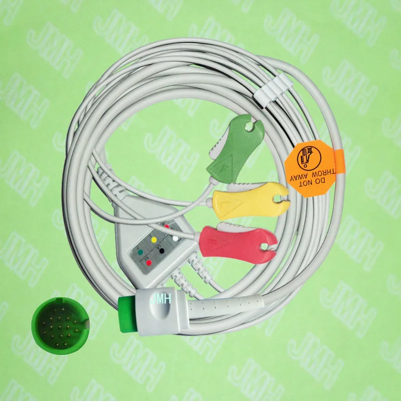 

Compatible with 17pin Spacelab 90496,90369 and 90367 ECG Machine the one-piece 3 lead cable and clip leadwire,IEC or AHA.