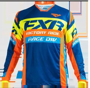 

FXR 2019 MTB MotoCross Jersey MX BMX Off-Road Motorcycle Racing Long Sleeve T-shirt for Yamaha Moto GP Racing Wear Black Jersey