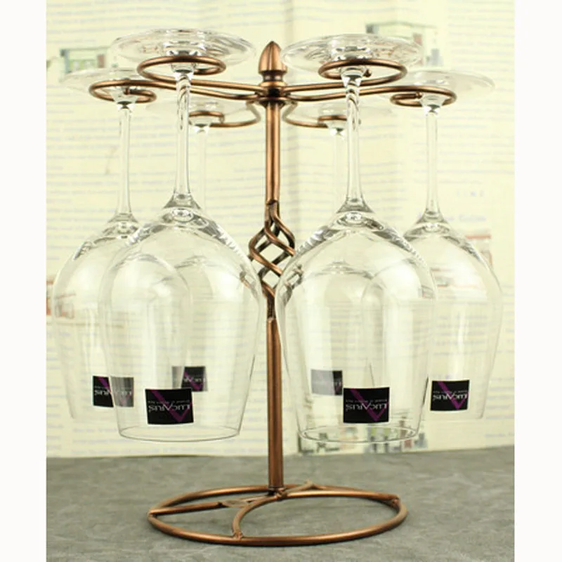 Wedding Wrought Iron Wine Rack Hanging Wine Glass Holder Vinho Bottle