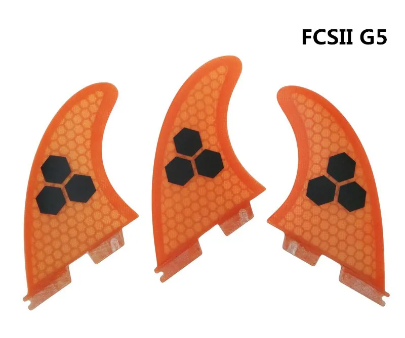 Серфинга плавники FCSII G5 M Размеры для Серфинга Сота плавники оранжевый FCS 2 Fin Лидер продаж FCS II Fin Quilhas