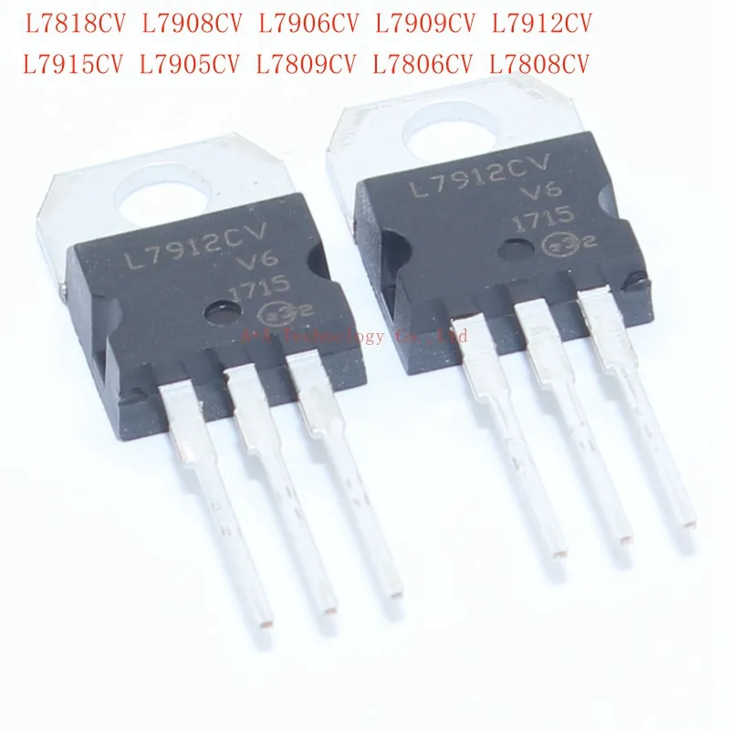 10pcs L7818CV L7908CV L7906CV L7909CV L7912CV L7915CV L7905CV L7809CV L7806CV L7808CV TO-220