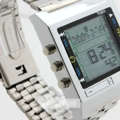TVG Top Brand Luxury Men Watches Fashion Square Dial Remote Control Led Digital Sport watch Alarm TV DVD remote Mens Digital Wat 2
