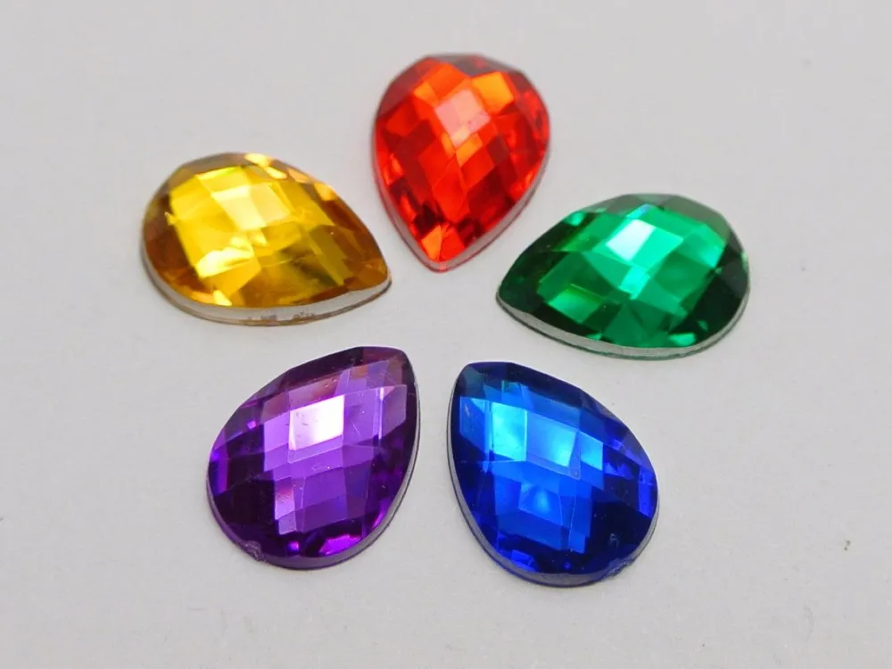 100pcs-No-Hole-Jewelry-Findings-diy-Decorative-Accessories-Mixed-Color13x18mmAcrylic-Flatback-Teardrop-Rhinestone (1)