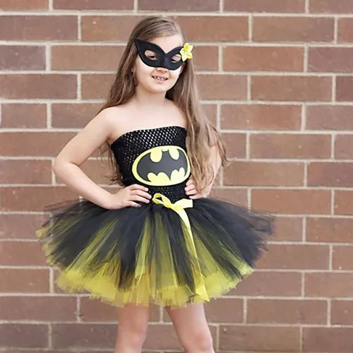 Vestido tutú inspirado en superhéroe para niña, disfraz de Batman Superman para  Mujer Maravilla, vestido de utilería para fotos, regalo de cumpleaños de  Halloween TS089 - AliExpress