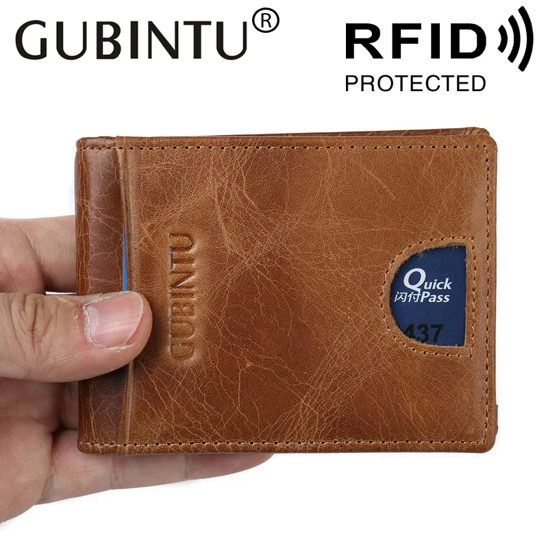 

Bank ID Business Credit Genuine Leather Card Holder Women Men RFID Wallet Female Male Purse Protection Cover Case For Cardholder