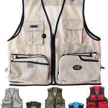 Vest Outdoor Clothing Mesh Photography Multi-Pockets Summer Waistcoat Male Men