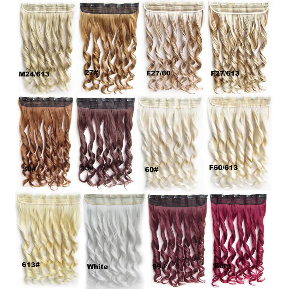 Fantasy Clip Hair Extensions Loose Wave 60cm Thick Hair Clip Hair Pieces Black Brown Blonde High Temperature Synthetic Fiber