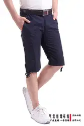 Новинка 2019 г. летние модные хлопковые однотонные, до колена slim Fit Повседневное штаны карго с множеством карманов мужские трусы брюки мужские