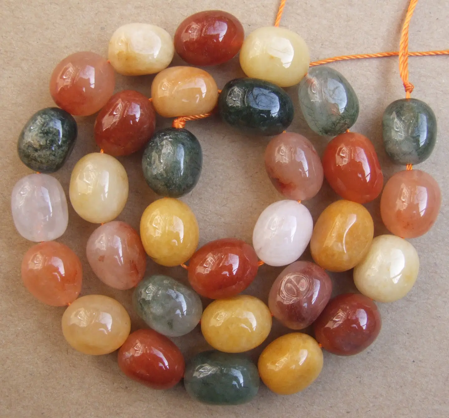 

10x13MM Natural Rutilated quartz Smooth Freeform Loose Beads 15.5"