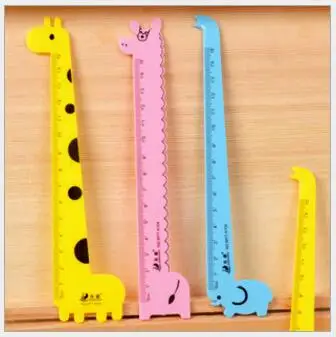 

2pcs/lot France Cute giraffe cat design PVC ruler 18.2cm DIY tools Stationery School supplies WJ0712