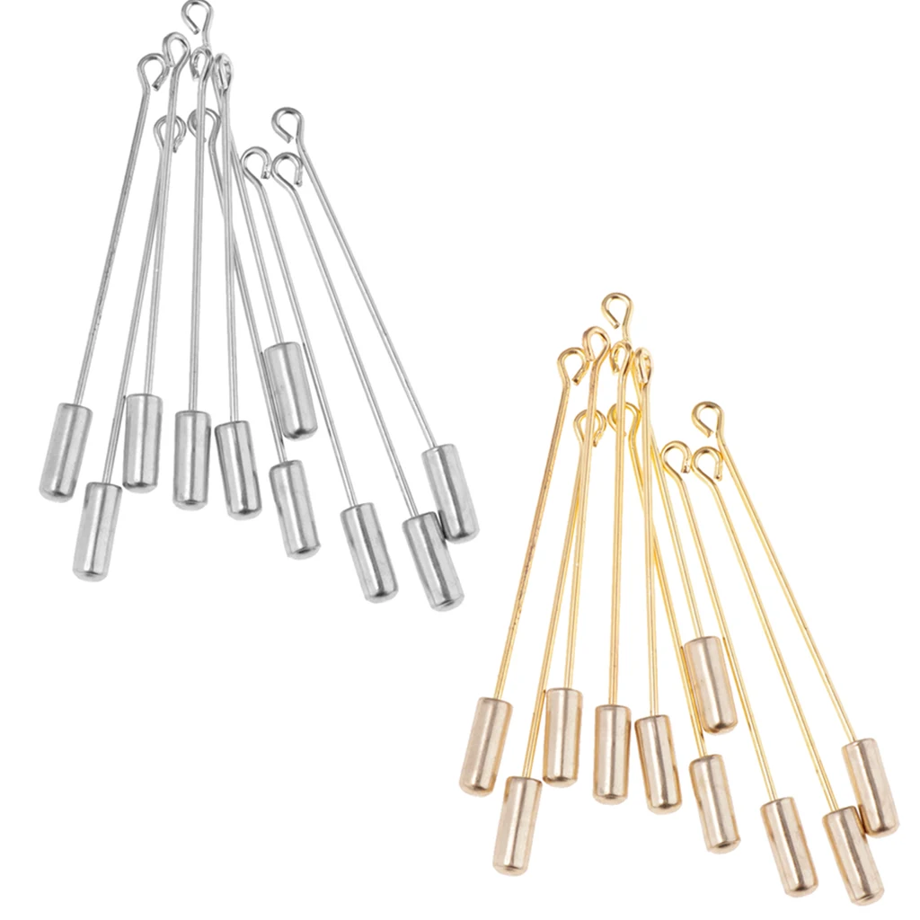 MagiDeal 20pcs Stainless Steel Long Needle Stick DIY Scarf Collar Lapel Pin Findings