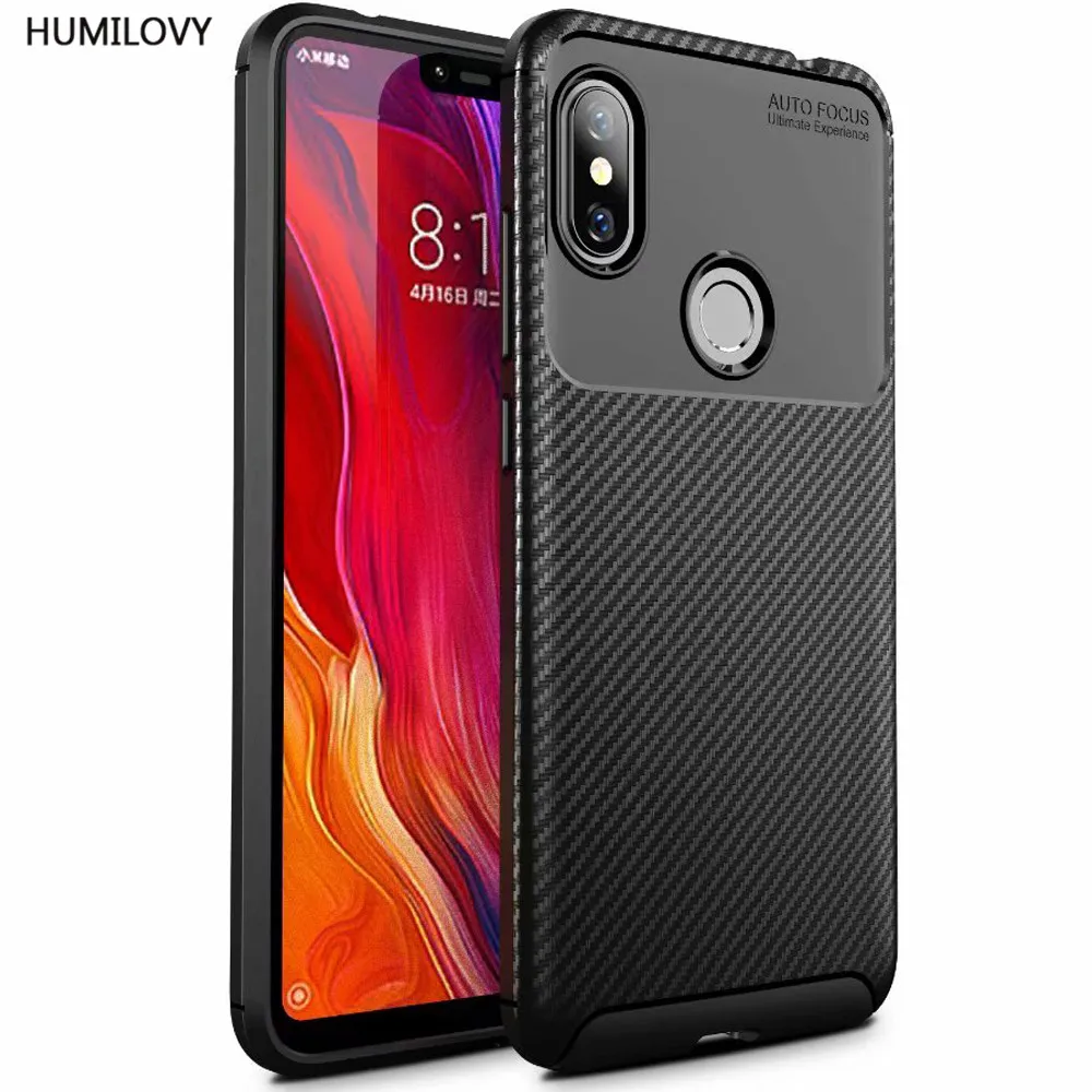 cheap For Xiaomi Redmi Note 6 Pro Case Soft Silicone Brushed Carbon Fiber Texture Xiomi Redmi Note 6 Pro Rugged Armor TPU Phone Cases