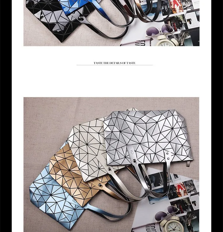 Новая мода PU Геометрическая Складная женская сумка большая Повседневная сумка с каменной молнией Брендовая женская сумка на плечо хорошее качество