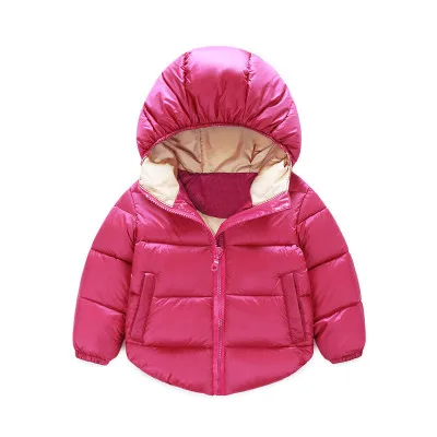 70-120 см зимний комбинезон для новорожденных, хлопковые пальто и куртки для девочек теплый комбинезон для малышей куртки для мальчиков, верхняя одежда - Цвет: rose