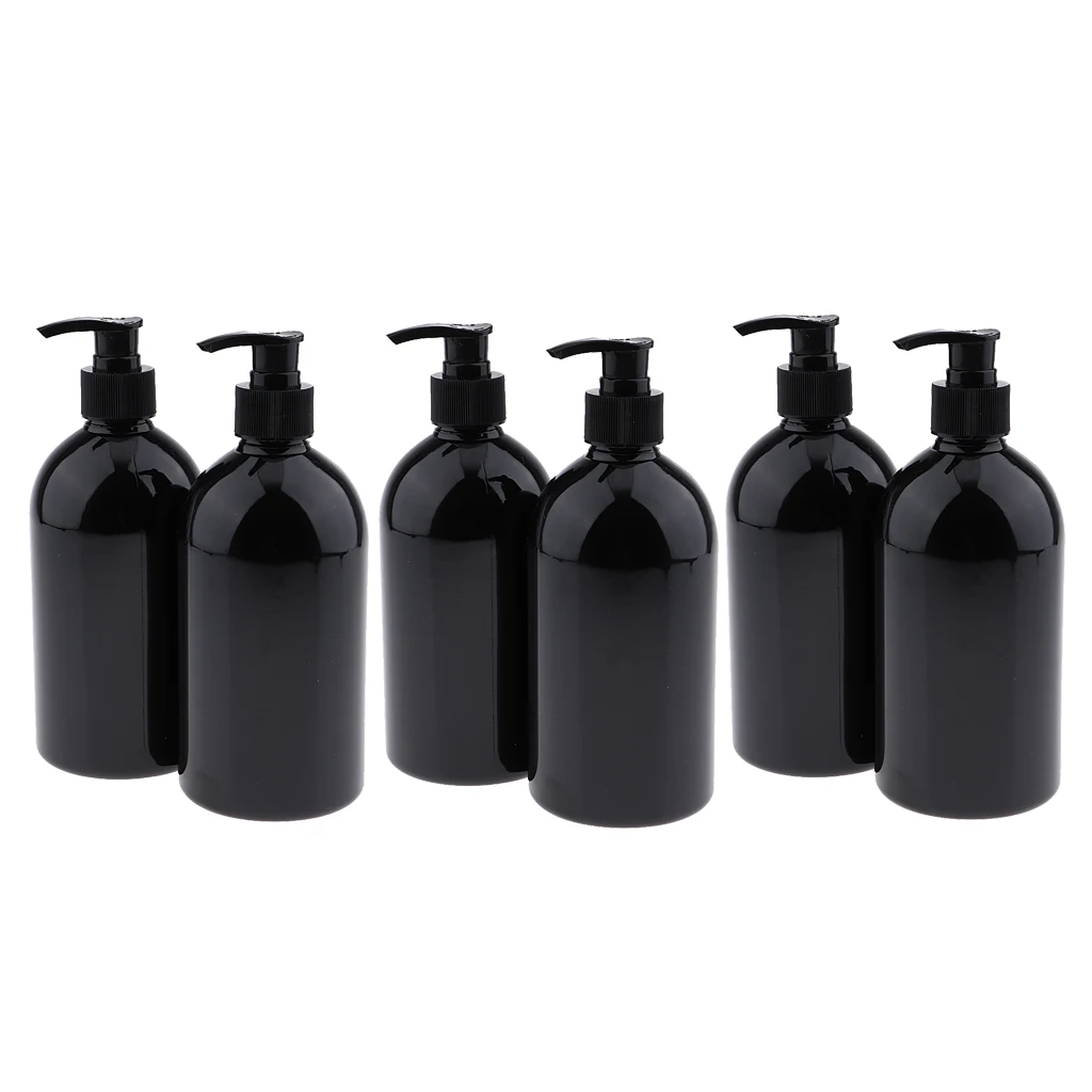 

6Pcs Round Empty Dispenser Containers Pump Bottles for DIY Liquid Soap, Shampoo, Body Wash, Lotions, Essential Oils - 500ML