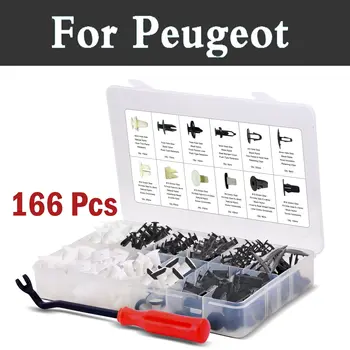 

166pcs Push Retainer Plastic Clips Free Fastener Remover With Storage Case For Peugeot 308 Gti 4007 4008 407 408 508 607 Ion Rcz